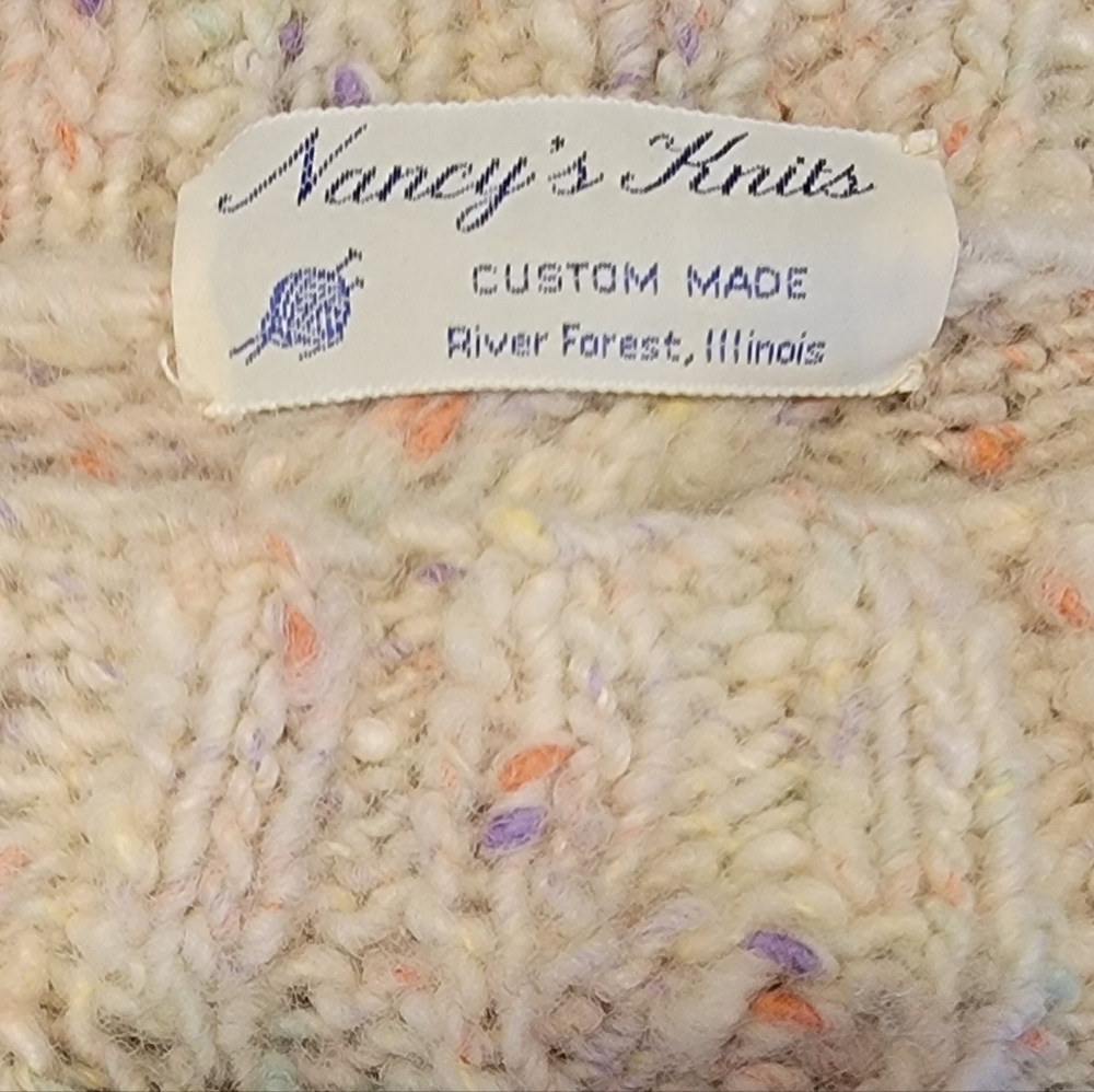 Hand Knitted Pastel Speckled Cozy Sweater XL - Picture 2 of 13